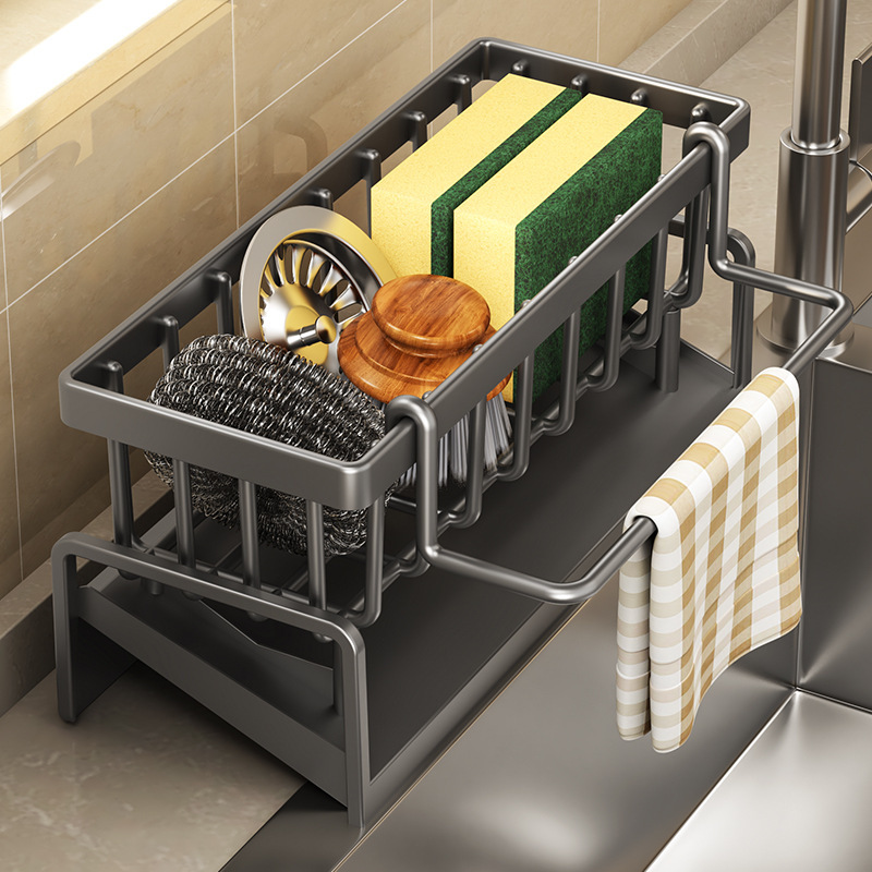 Commercial Kitchen Shelving - Küchenspülbecken-Abtropfhalter aus Kunststoff, selbstentleerendes Spülbeckenregal, Seifen-